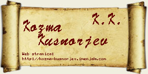 Kozma Kušnorjev vizit kartica